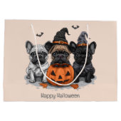 Gelukkige Halloween Franse Bulldogs Groot Cadeauzakje (Achterkant)