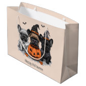 Gelukkige Halloween Franse Bulldogs Groot Cadeauzakje (Achterkant Gekanteld)