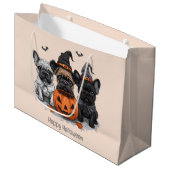 Gelukkige Halloween Franse Bulldogs Groot Cadeauzakje (Voorkant Gekanteld)