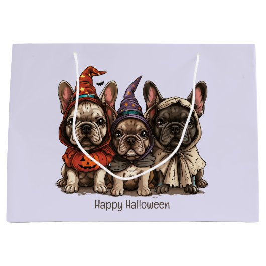 Gelukkige Halloween Franse Bulldogs Groot Cadeauzakje (Voorkant)