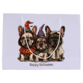 Gelukkige Halloween Franse Bulldogs Groot Cadeauzakje (Achterkant)