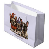 Gelukkige Halloween Franse Bulldogs Groot Cadeauzakje (Voorkant Gekanteld)