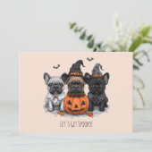 Gelukkige Halloween Franse Bulldogs Kaart (Staand voorkant)