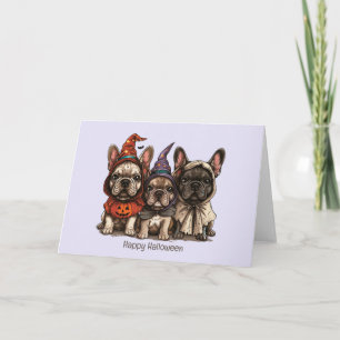 Gelukkige Halloween Franse Bulldogs Kaart