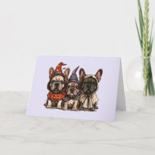 Gelukkige Halloween Franse Bulldogs Kaart