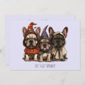 Gelukkige Halloween Franse Bulldogs Kaart (Voorkant / Achterkant)