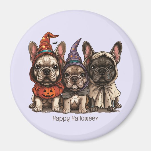Gelukkige Halloween Franse Bulldogs Magneet (Voorkant)