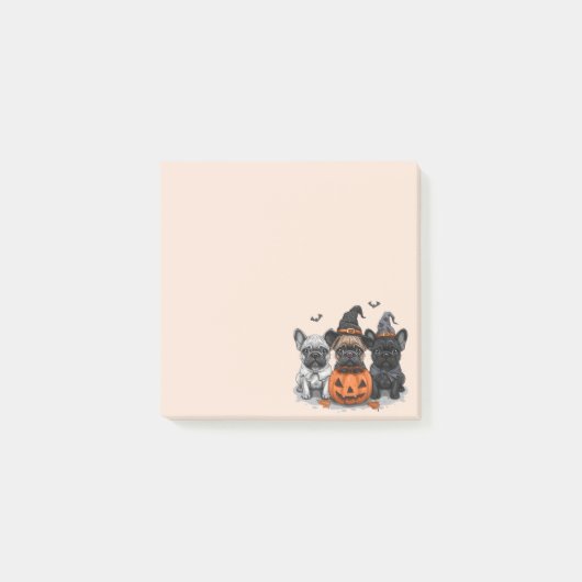 Gelukkige Halloween Franse Bulldogs Post-it® Notes (Voorkant)