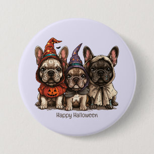 Gelukkige Halloween Franse Bulldogs Ronde Button 7,6 Cm