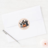 Gelukkige Halloween Franse Bulldogs Ronde Sticker (Envelop)
