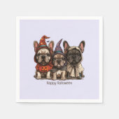Gelukkige Halloween Franse Bulldogs Servet (Voorkant)