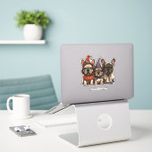 Gelukkige Halloween Franse Bulldogs Sticker (Laptop op bureau)