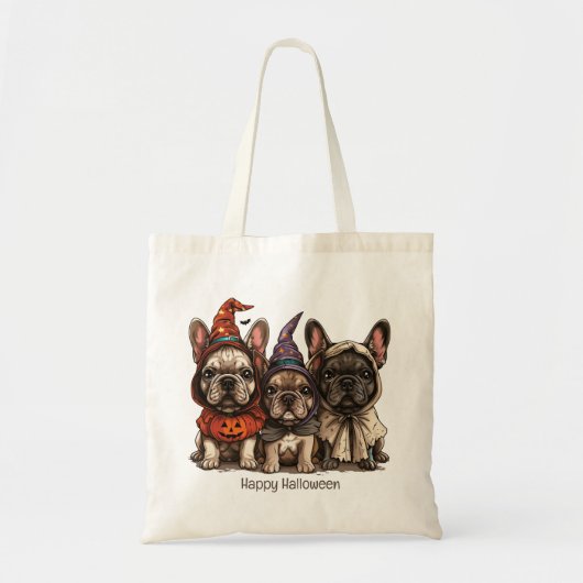 Gelukkige Halloween Franse Bulldogs Tote Bag (Voorkant)