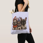Gelukkige Halloween Franse Bulldogs Tote Bag (Dichtbij)