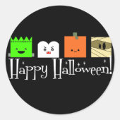Gelukkige Halloween gezichten Ronde Sticker (Voorkant)