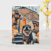 Gelukkige Halloween Ghost Rottweiler Hond Kaart (Gele Bloem)