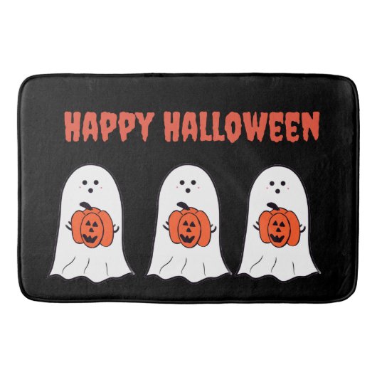 Gelukkige Halloween Ghosts met Jack-o-Lanterns Badmat (Voorkant)