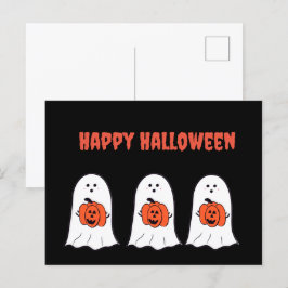 Gelukkige Halloween Ghosts met Jack-o-Lanterns Briefkaart