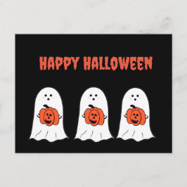 Gelukkige Halloween Ghosts met Jack-o-Lanterns Briefkaart