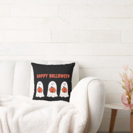 Gelukkige Halloween Ghosts met Jack-o-Lanterns Kussen