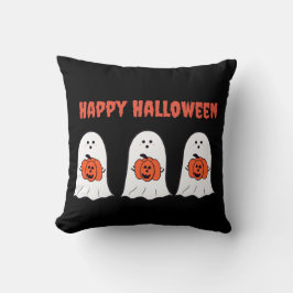 Gelukkige Halloween Ghosts met Jack-o-Lanterns Kussen