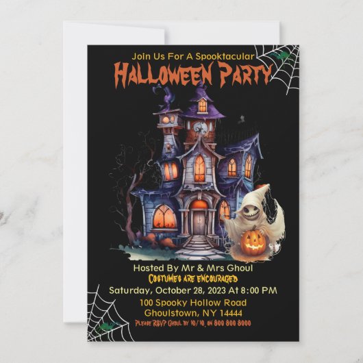 Gelukkige Halloween Ghoul uitnodiging (Voorkant)