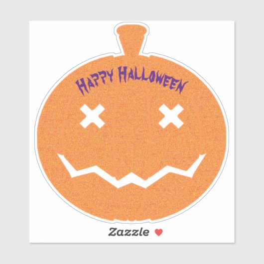 Gelukkige Halloween Glitter Pompoen Sticker (Vel)