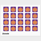 Gelukkige Halloween Glitter Pompoen Vierkante Sticker (Vel)