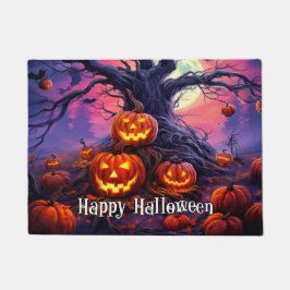 Gelukkige Halloween gloeiende pompoenen Deurmat