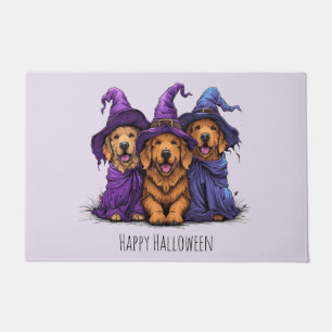 Gelukkige Halloween Golden Retriever Honden Heksen Deurmat