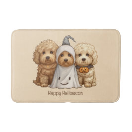 Gelukkige Halloween Goldendoodle Honden Badmat