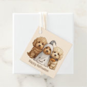 Gelukkige Halloween Goldendoodle Honden Bedankjes Labels (In situ)