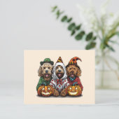 Gelukkige Halloween Goldendoodle Honden Briefkaart (Staand voorkant)