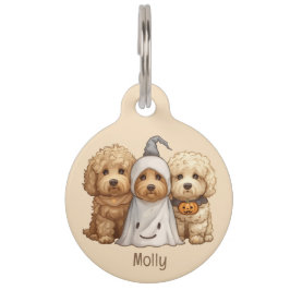 Gelukkige Halloween Goldendoodle Honden Huisdierpenning
