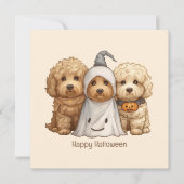 Gelukkige Halloween Goldendoodle Honden Kaart (Voorkant)