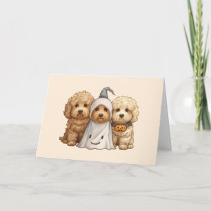 Gelukkige Halloween Goldendoodle Honden Kaart
