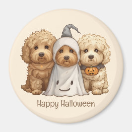 Gelukkige Halloween Goldendoodle Honden Magneet