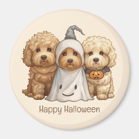 Gelukkige Halloween Goldendoodle Honden Magneet (Voorkant)