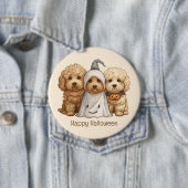 Gelukkige Halloween Goldendoodle Honden Ronde Button 4,0 Cm (In situ)