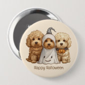 Gelukkige Halloween Goldendoodle Honden Ronde Button 4,0 Cm (Voorkant /achterkant)