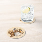 Gelukkige Halloween Goldendoodle Honden Ronde Kartonnen Onderzetter (Insitu)