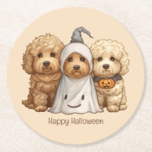 Gelukkige Halloween Goldendoodle Honden