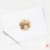 Gelukkige Halloween Goldendoodle Honden Ronde Sticker (Envelop)