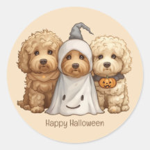 Gelukkige Halloween Goldendoodle Honden