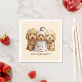 Gelukkige Halloween Goldendoodle Honden Servet (Insitu)