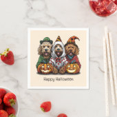 Gelukkige Halloween Goldendoodle Honden Servet (Insitu)