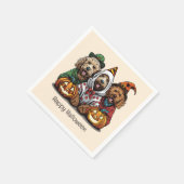 Gelukkige Halloween Goldendoodle Honden Servet (Hoek)