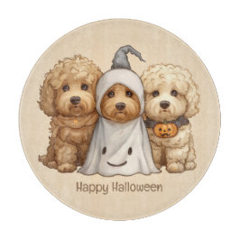 Gelukkige Halloween Goldendoodle Honden Snijplank