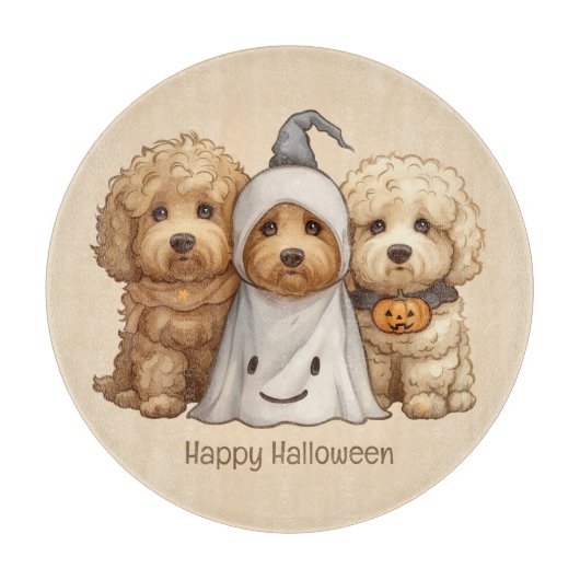 Gelukkige Halloween Goldendoodle Honden Snijplank (Voorkant)