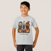 Gelukkige Halloween Goldendoodle Honden T-shirt (Voorkant volledig)
